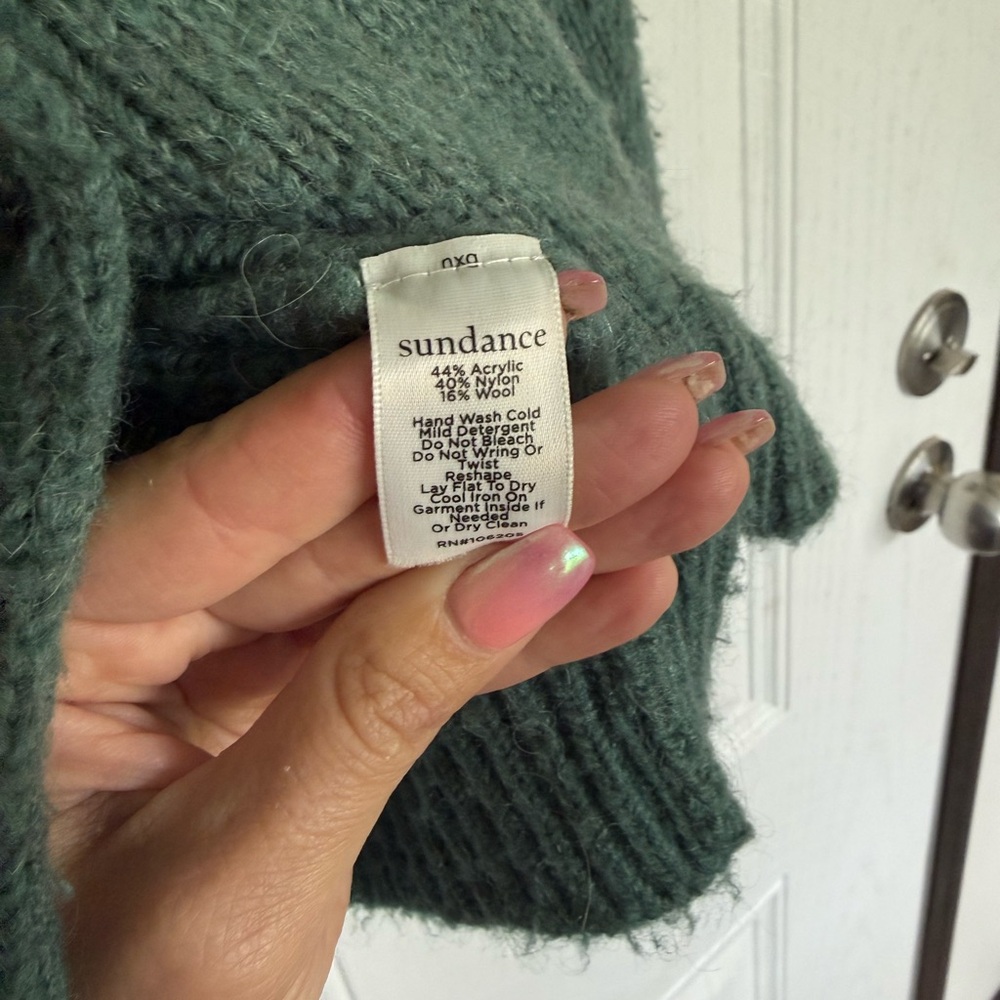 Sundance green floral embroidered button down cardigan sweater - L - Picture 5 of 5